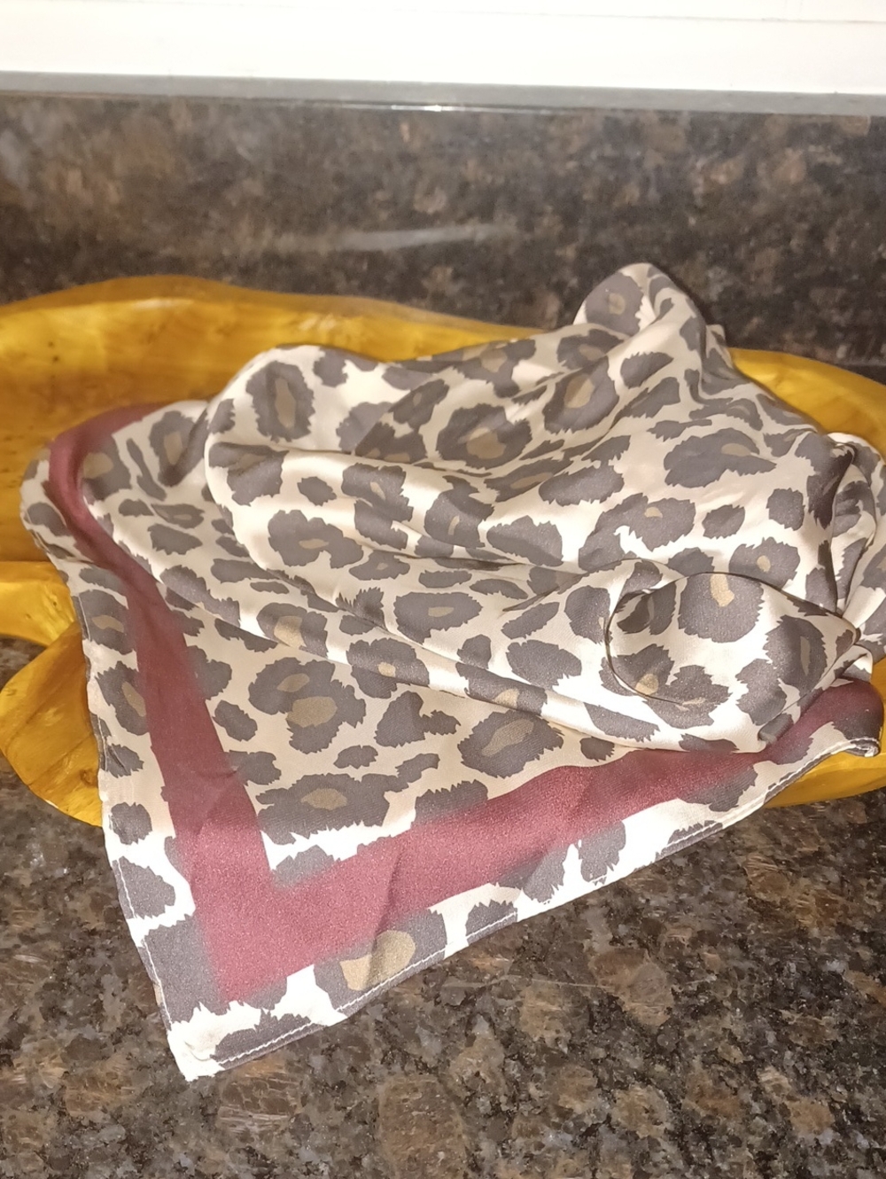 Bold Leopard Print Satin Bandana | 28x28 Square Head Scarf New Without Tags